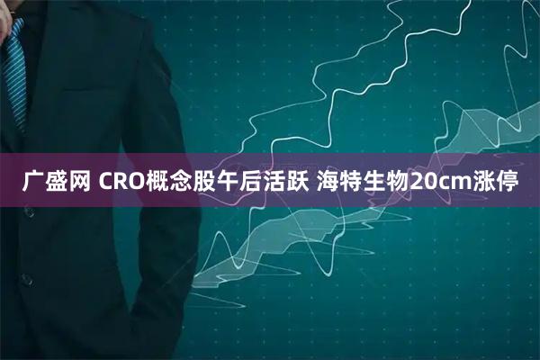 广盛网 CRO概念股午后活跃 海特生物20cm涨停